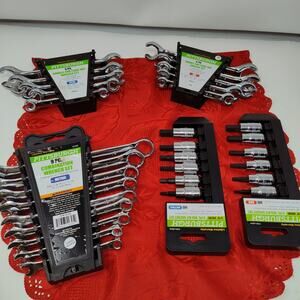 New Pittsburgh Mechanics Tool Lot 5 Sets Hex Wrenches Flares SAE N METRIC